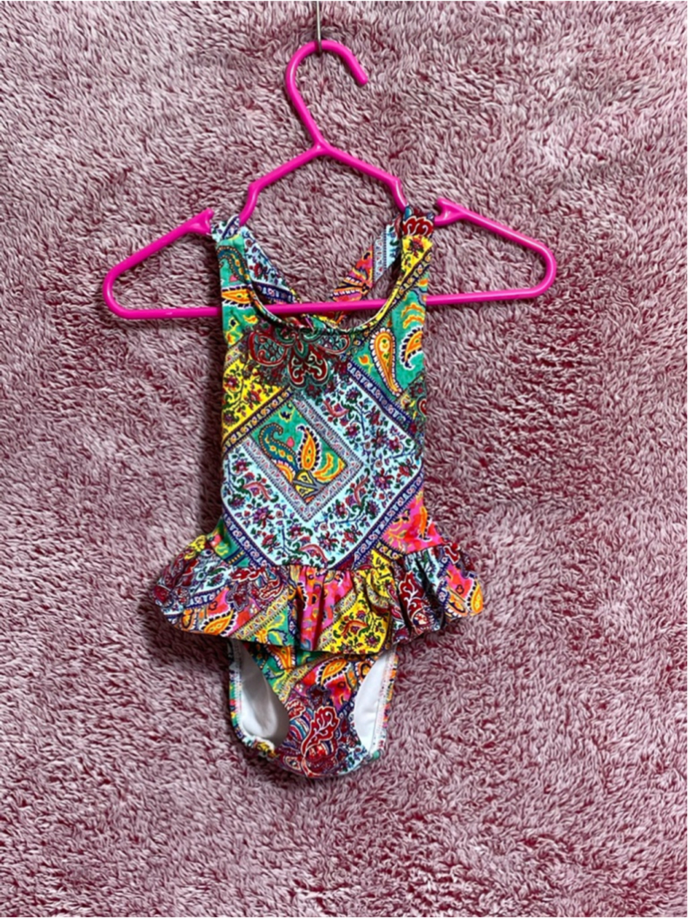 Girls Ralph Lauren One Piece skirt Swimsuit 9 Months Multi-color Paisley